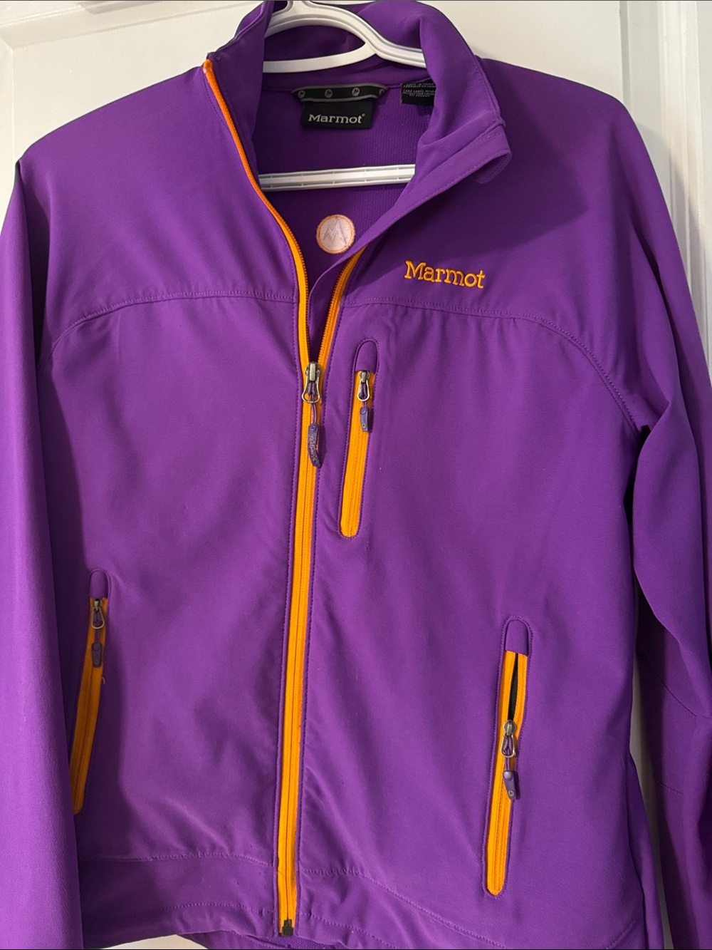 Marmot Purple Softshell Jacket with Orange Accents - Picture 5 of 8